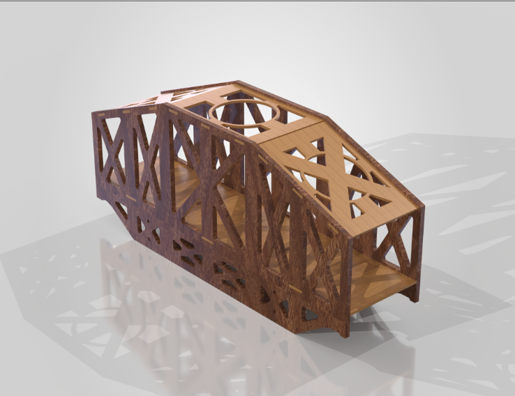 The finished birch-plywood truss bridge before testing